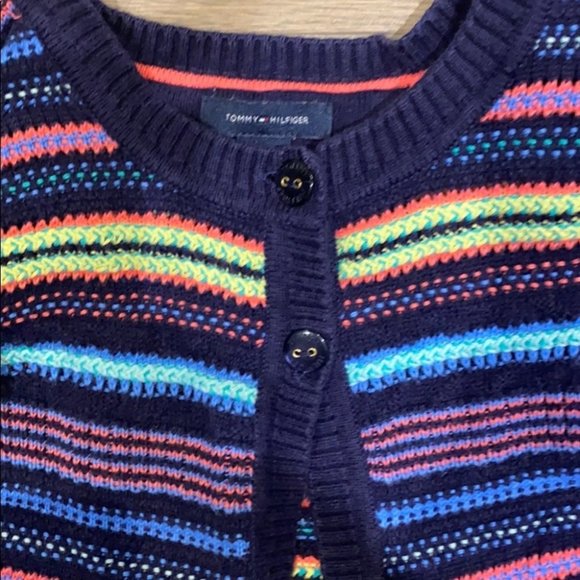 Tommy Hilfiger Kids Girl Knit Striped Cardigan Pink Leggings Outfit Size 2-3T - Picture 3 of 9